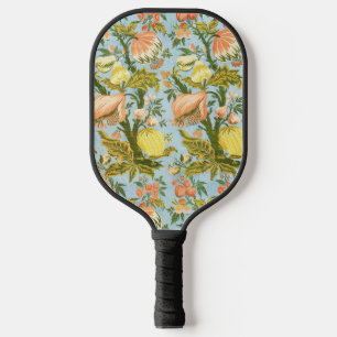 Classic Baroque Floral Fruit Damask Textile Pickleball Paddle