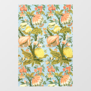 Classic Baroque Floral Fruit Damask Textile Window Cling