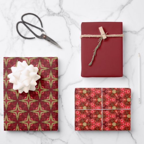 Classic Baroque Red and Gold  Wrapping Paper Sheets
