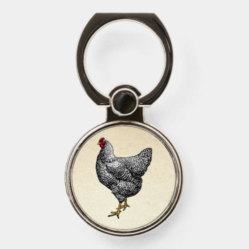 Classic Barred Plymouth Rock Chicken Hen Phone Ring Stand