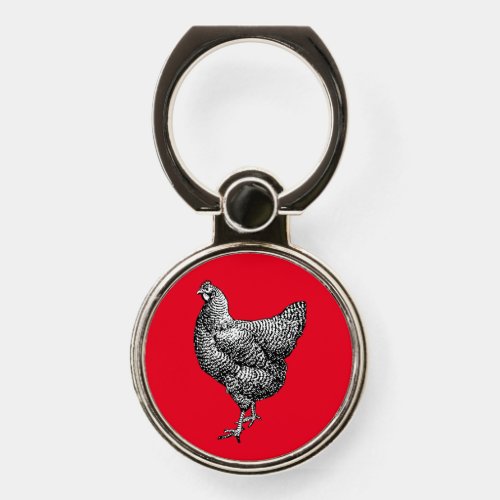 Classic Barred Plymouth Rock Chicken Hen Phone Ring Stand