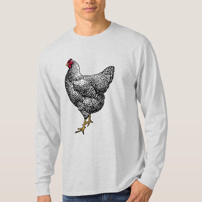 Classic Barred Plymouth Rock Chicken Hen T-Shirt (Front)