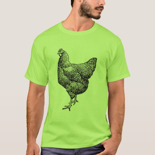 Classic Barred Plymouth Rock Chicken Hen T_Shirt