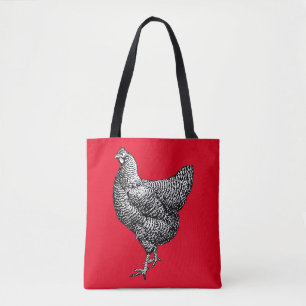 Classic Barred Plymouth Rock Chicken Hen Tote Bag