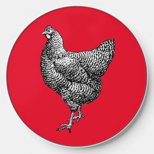 Classic Barred Plymouth Rock Chicken Hen Wireless Charger