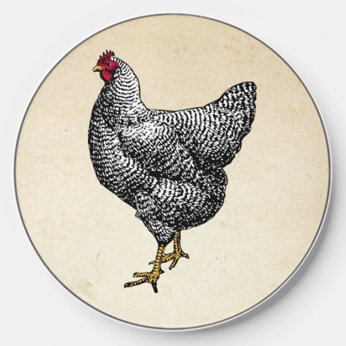 Classic Barred Plymouth Rock Chicken Hen Wireless Charger