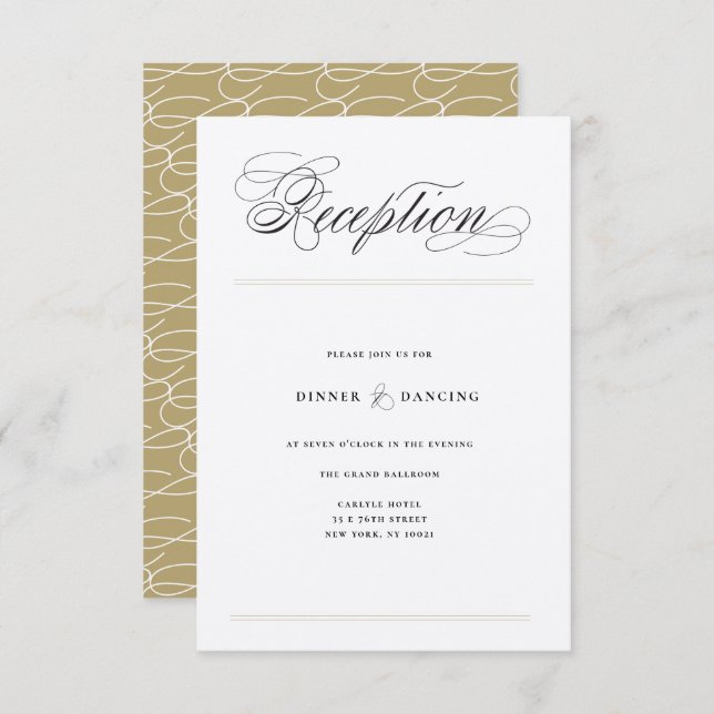 Classic Bars Wedding Reception Enclosure Card (Front/Back)