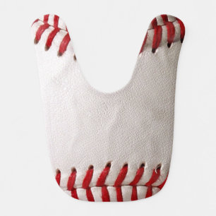 Classic Baseball and Softball Red Stitching Baby Bib