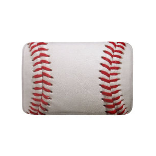 Classic Baseball and Softball Red Stitching Bath Mat