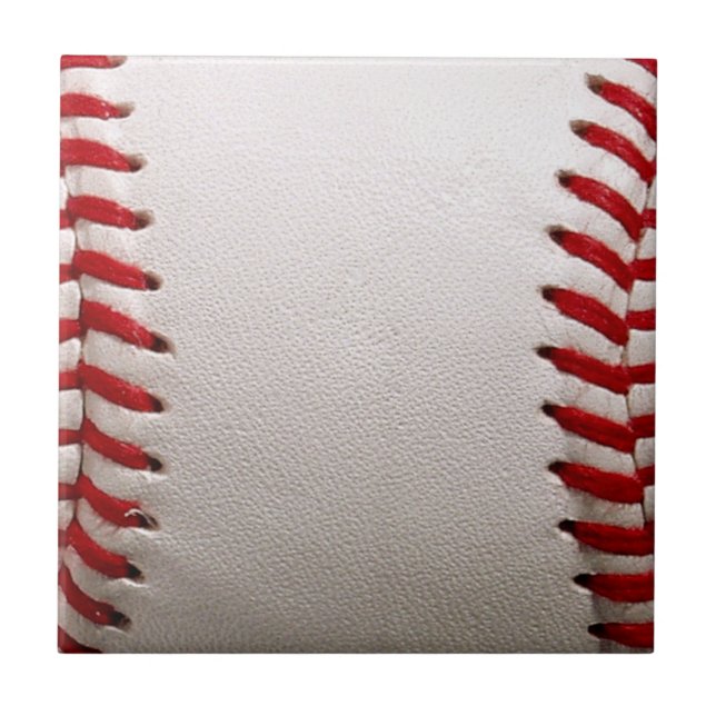 Classic Baseball and Softball Red Stitching Ceramic Tile (Front)