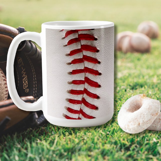 Classic Baseball and Softball Red Stitching Coffee Mug (Creator Uploaded)
