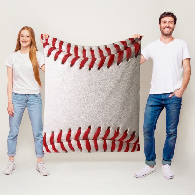 Classic Baseball and Softball Red Stitching Fleece Blanket (In Situ)