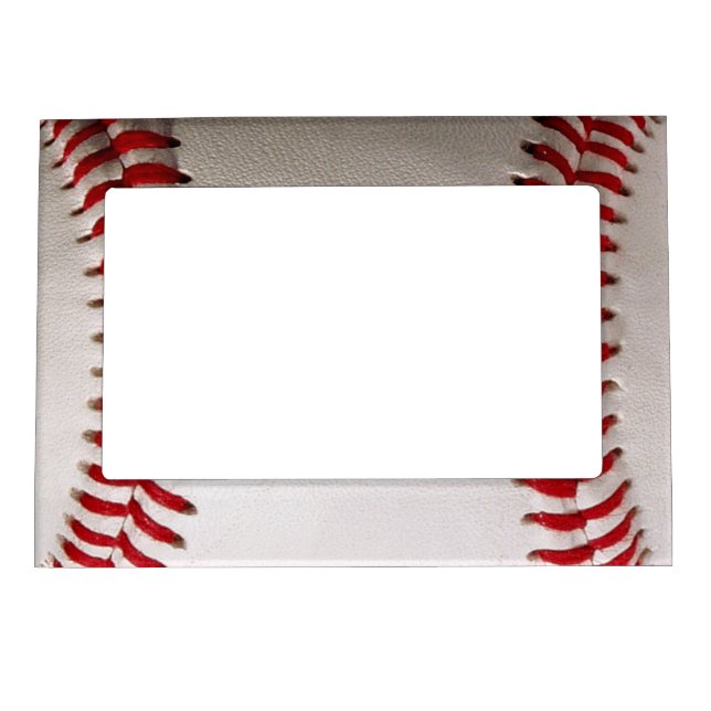 Classic Baseball and Softball Red Stitching Magnetic Frame (Front)