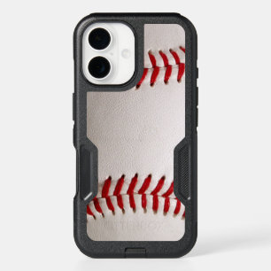 Classic Baseball and Softball Red Stitching iPhone 16 Case