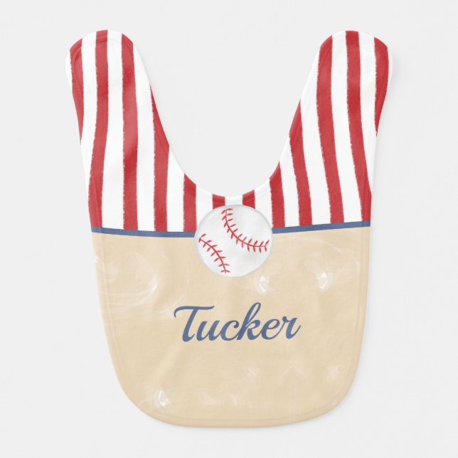 Classic Baseball Baby Bib (Front)