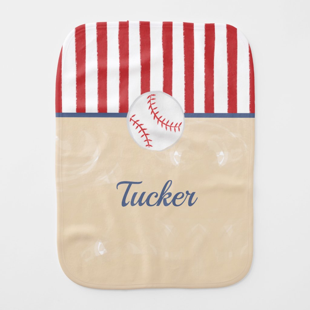 Classic Baseball Baby Burp Cloth