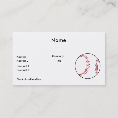classic baseball design business card