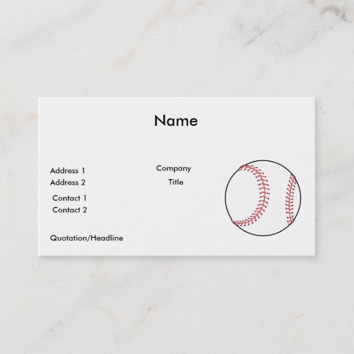 Customizable classic baseball design business card