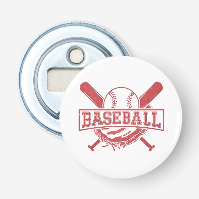 Classic Baseball Emblem Bottle Opener (Front)