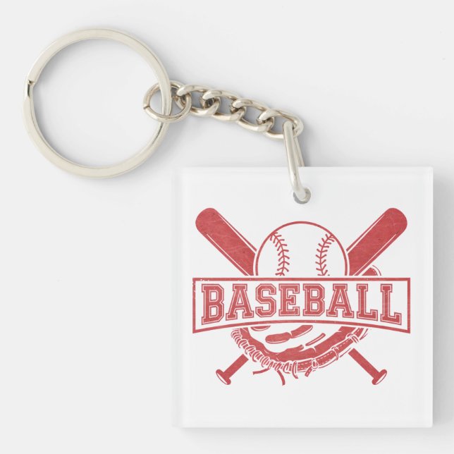 Classic Baseball Emblem Keychain (Front)