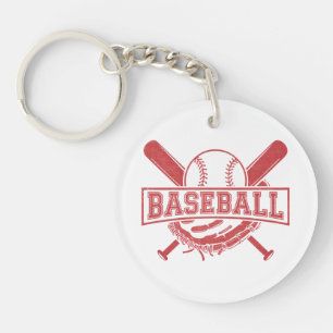 Classic Baseball Emblem Keychain