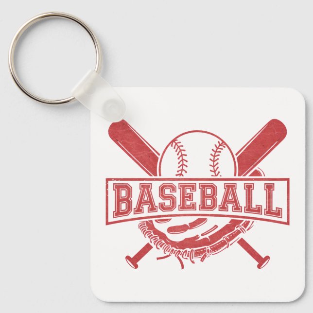 Classic Baseball Emblem Keychain (Front)