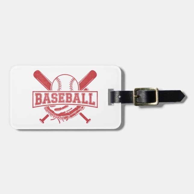 Classic Baseball Emblem Luggage Tag (Front Horizontal)