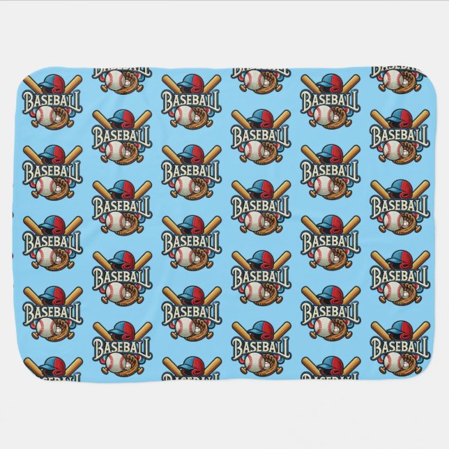 Classic Baseball Essentials / Stylish Retro Legend Baby Blanket (Horizontal)