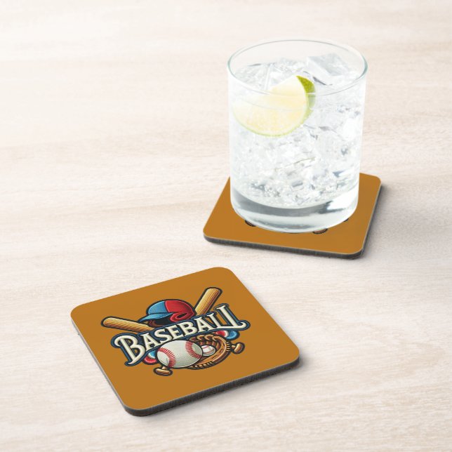 Classic Baseball Essentials / Stylish Retro Legend Beverage Coaster (Right Side)