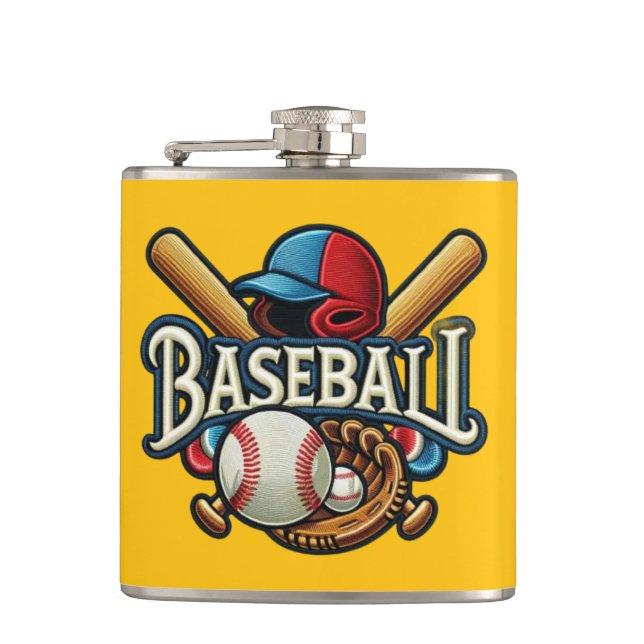 Classic Baseball Essentials / Stylish Retro Legend Flask (Front)