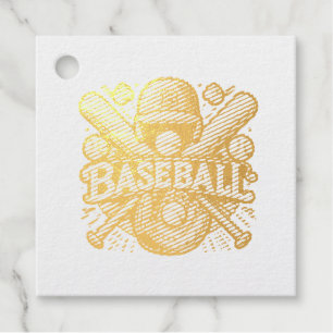 Classic Baseball Essentials / Stylish Retro Legend Foil Favor Tags