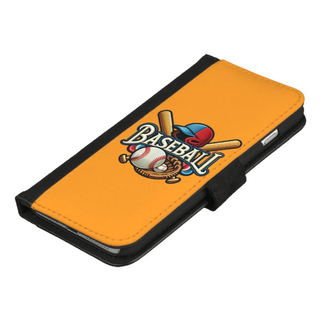 Classic Baseball Essentials / Stylish Retro Legend iPhone Wallet Case (Bottom)