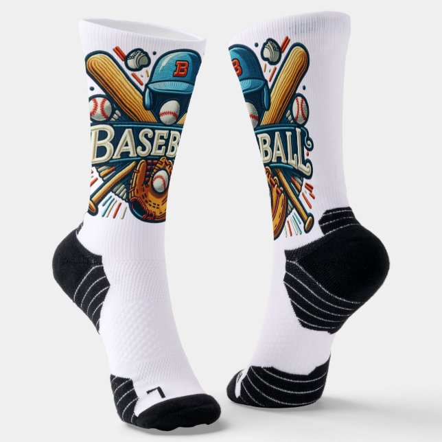 Classic Baseball Essentials / Stylish Retro Legend Socks (Angled)