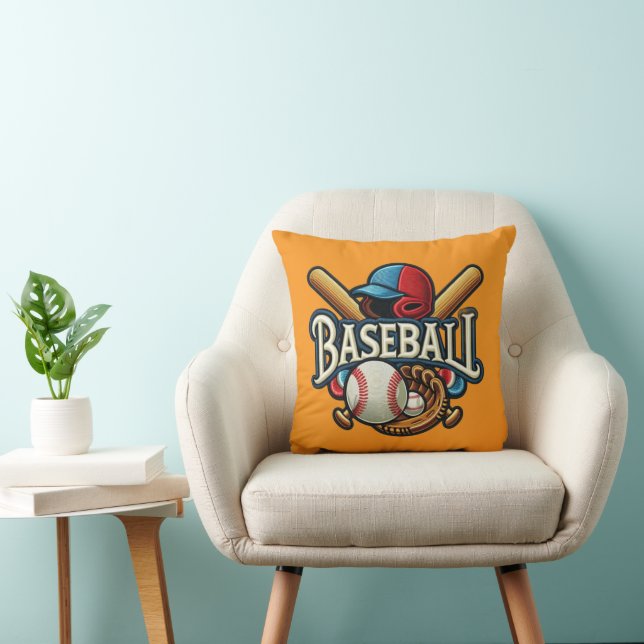 Classic Baseball Essentials / Stylish Retro Legend Throw Pillow (Chair)