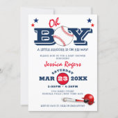 Classic Baseball Oh Boy Baby Shower Invitation (Front)