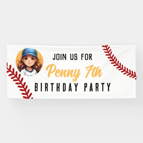 Classic baseball softball birthday party kids  banner