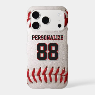 Classic Baseball Stitch Custom Name and Number iPhone 17 Pro Case