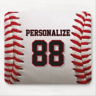 Classic Baseball Stitch Custom Name and Number Mouse Pad