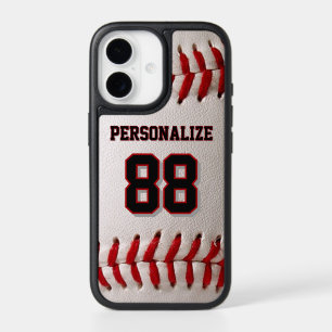 Classic Baseball Stitch Custom Name and Number iPhone 17 Case