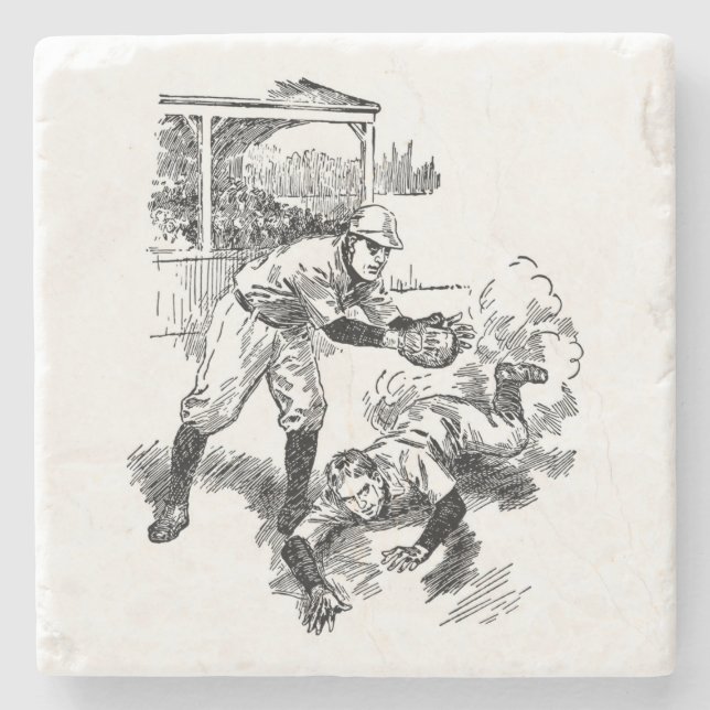 Classic Baseball Stone Coaster (Front)