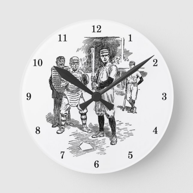 Classic Baseball Wall Clock (Front)
