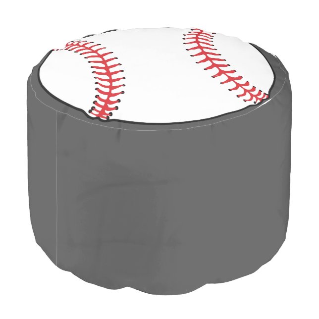 Classic Baseball with Red Stitches Pouf (Angled Back)