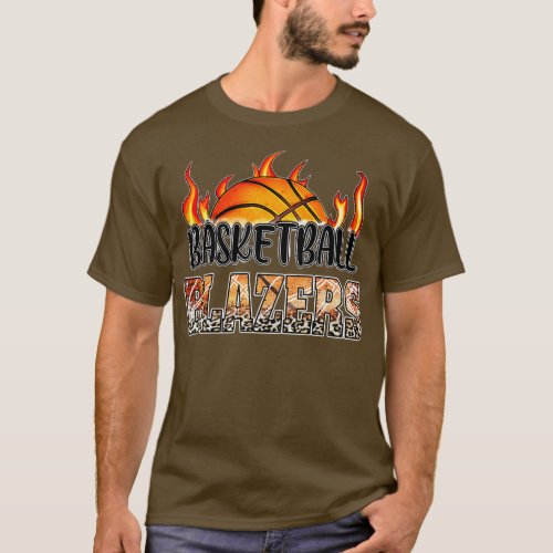 Classic Basketball Design Blazers Personalized Pro T_Shirt