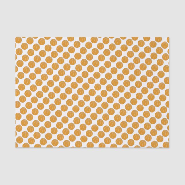 Classic Basketball Design on White Background Tissue Paper (Front)