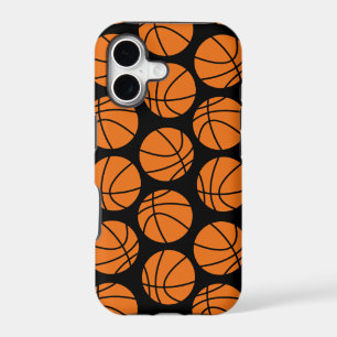 Classic Basketball Pattern on Black iPhone 17 Case