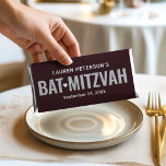 Classic Bat Mitzvah Chocolate Hershey Bar Favors<br><div class="desc">Bold silvery white block letters spell "Bat Mitzvah" with a heart accent against a rich chocolate brown background inspired by a classic candy bar wrapper, paired with a personalized name and date for this coming-of-age celebration favor. A fun playful choice for Bat Mitzvah reception favor tables, candy buffets, and thank...</div>