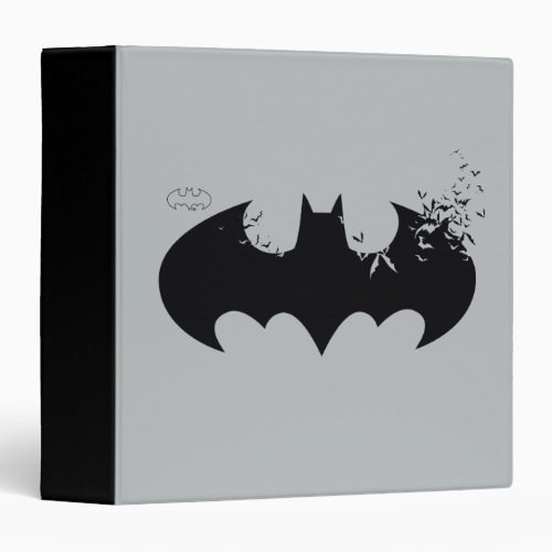 Classic Batman Logo Dissolving Into Bats 3 Ring Binder