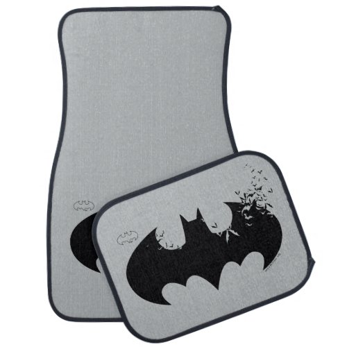 Classic Batman Logo Dissolving Into Bats Car Floor Mat