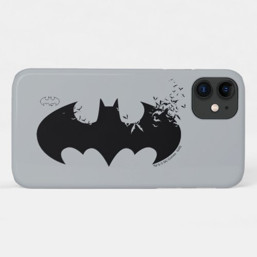 Classic Batman Logo Dissolving Into Bats iPhone 11 Case