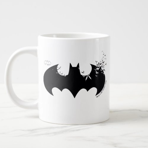 Classic Batman Logo Dissolving Into Bats Giant Coffee Mug